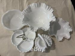 Fenton Milk Glass Hobnail Collection 5 Pieces