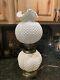 Fenton Milk Glass Hobnail Gone With The Wind Style Lamp