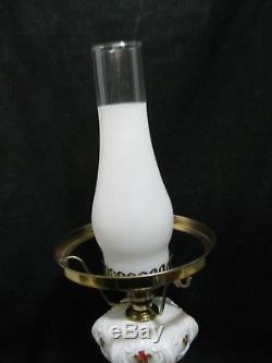 Fenton Milk Glass Lamp Cardinals in Winter 1979 Table Lamp Hand Painted & Signed