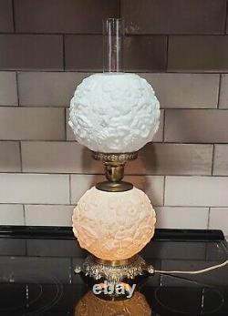 Fenton Milk Glass Poppy GWTW Lamp Nice