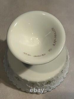 Fenton Milk Glass Silvercrest Footed Covered Candy Dish Hand Painted/SIgned