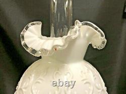 Fenton Milk Glass Spanish Lace Double Globe Gwtw Lamp-very Hard To Find