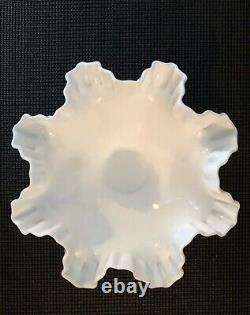 Fenton Milk Glass White Hobnail 10 1/2 Footed Bowl Cottagecore Modern Farmhouse