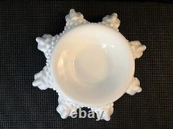 Fenton Milk Glass White Hobnail 10 1/2 Footed Bowl Cottagecore Modern Farmhouse