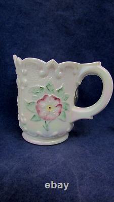 Fenton Mini 5 pc. Water Pitcher Set Iridized Milk Glass Hand Painted 2000