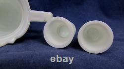 Fenton Mini 5 pc. Water Pitcher Set Iridized Milk Glass Hand Painted 2000