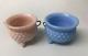 Fenton Pastel Milk Glass Hobnail 3 Footed Small Mustard Kettle Cauldron Bowl