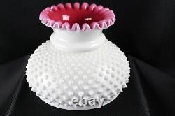 Fenton Peach Blow Hobnail Milk Glass Lamp Shade 7 Fitter