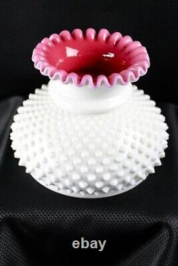 Fenton Peach Blow Hobnail Milk Glass Lamp Shade 7 Fitter