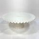 Fenton Pedestal Cake Plate Stand Milk Glass Ruffled Hobnail 12.75 X 5.5 Vintage