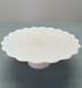 Fenton Pink Milk Glass Cake Stand Pedestal Spanish Lace 60s 13 Wide 5 Tall