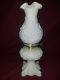 Fenton Poppy Lamp-vintage White Milk Glass Oil Lamp Form Gwtw Hurricane Parlor