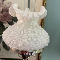 Fenton Poppy White Milk Glass Student Table Lamp