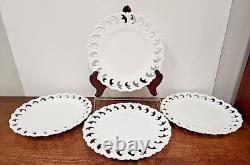 Fenton Reverse C White Milk Glass Plate Set Of Four