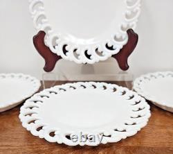 Fenton Reverse C White Milk Glass Plate Set Of Four