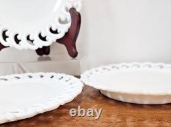 Fenton Reverse C White Milk Glass Plate Set Of Four