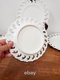 Fenton Reverse C White Milk Glass Plate Set Of Four