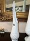 Fenton Signed White Milk Glass Hobnail Tree Trunk Multi Peaked Swung Vase