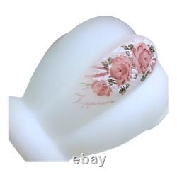 Fenton Signed Hand Painted Milk Glass Alarm Clock Mini Vase and Compote Set