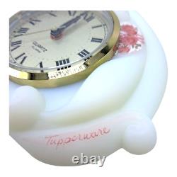 Fenton Signed Hand Painted Milk Glass Alarm Clock Mini Vase and Compote Set