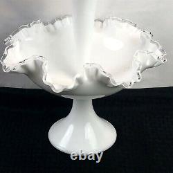 Fenton Silver Crest Epergne White Glass