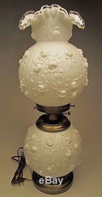 Fenton Silver Crest Gone with The Wind Milk Glass Large Lamp 22 ½ tall 1971-75