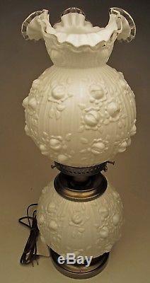 Fenton Silver Crest Gone with The Wind Milk Glass Large Lamp 22 ½ tall 1971-75