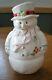 Fenton Snowman Fairy Light Candle Lamp Milk Glass Hand Painted & Signed