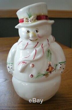 Fenton Snowman Fairy Light Candle Lamp Milk Glass Hand Painted & Signed