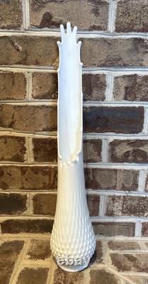 Fenton Swung Vase Glass Milk Glass 22 Vintage
