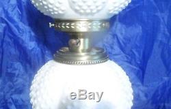 Fenton Vintage Milk Glass White Hobnail Gone with the Wind Lamp night light