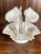 Fenton Vintage White Milk Glass Silver Crest Three 3 Horn Epergne (m)