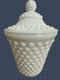 Fenton White Hobnail Milk Glass Honey Jar With Lid Mid-century Vintage