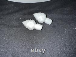 Fenton White Hobnail Milk Glass Vanity set perfumes and powder box & Tray