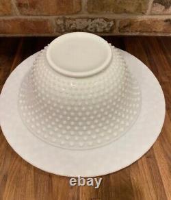 Fenton White Hobnail Punch Bowl with Underplate