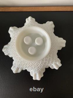 Fenton White Milk Glass Epergne Vase Centerpiece with 3 Removable Horns