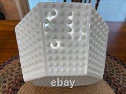 Fenton White Milk Glass Hobnail 8 Sided Punch Bowl Set With 12 Cups And Ladle