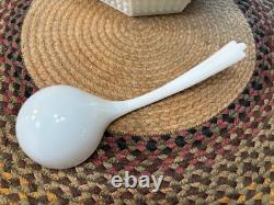 Fenton White Milk Glass Hobnail 8 Sided Punch Bowl Set With 12 Cups And Ladle
