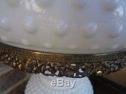 Fenton White Milk Glass Hobnail Parlor Gone With The Wind Lamp GWTW 20