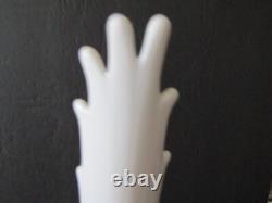 Fenton White Milk Glass Hobnail Swung Pitcher Vase 21 Tall MCM 16 Fingers
