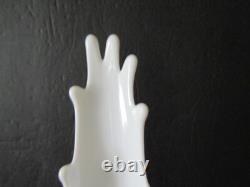 Fenton White Milk Glass Hobnail Swung Pitcher Vase 21 Tall MCM 16 Fingers