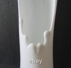 Fenton White Milk Glass Hobnail Swung Pitcher Vase 21 Tall MCM 16 Fingers