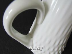Fenton White Milk Glass Hobnail Swung Pitcher Vase 21 Tall MCM 16 Fingers
