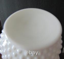 Fenton White Milk Glass Hobnail Swung Pitcher Vase 21 Tall MCM 16 Fingers