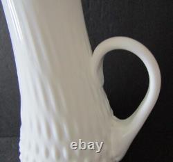 Fenton White Milk Glass Hobnail Swung Pitcher Vase 21 Tall MCM 16 Fingers