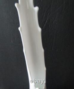Fenton White Milk Glass Hobnail Swung Pitcher Vase 21 Tall MCM 16 Fingers