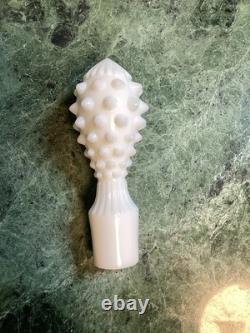 Fenton White Milk Glass Hobnail Wine Set Decanter with Stopper and 6 Goblets