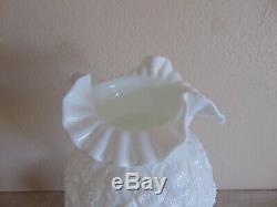 Fenton White Poppy Milk Glass Lamp