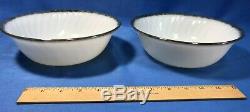 Fire King 86 Piece Set White Swirl Milk Glass with Gold Trim Anchor Hocking Dishes