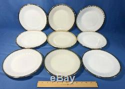 Fire King 86 Piece Set White Swirl Milk Glass with Gold Trim Anchor Hocking Dishes